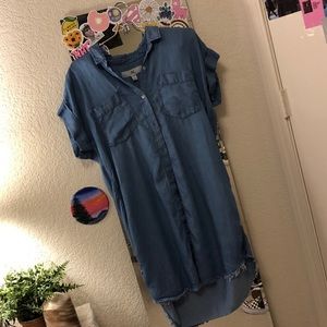 button down denim dress